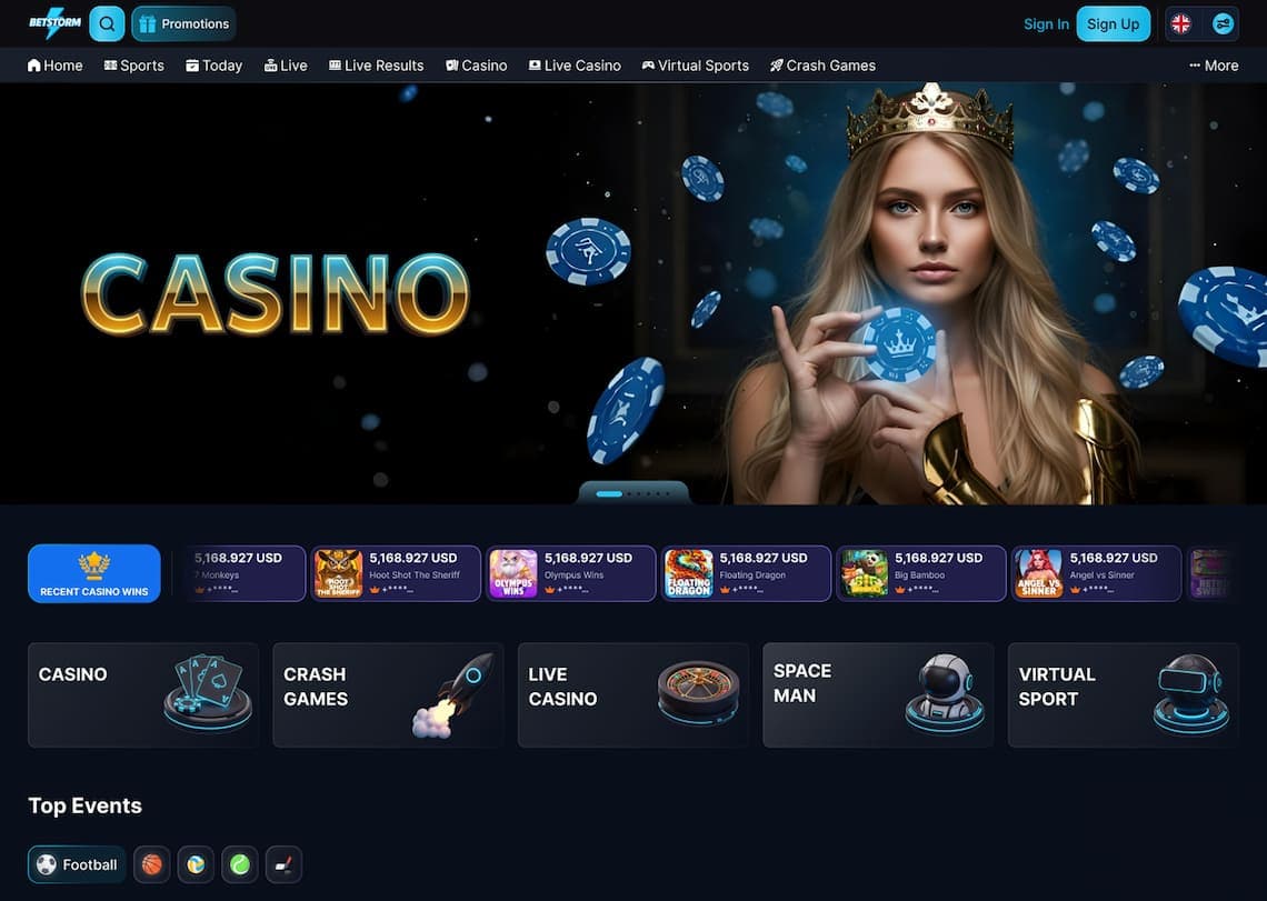 Casino sample created by iGCORE featuring woman with crown